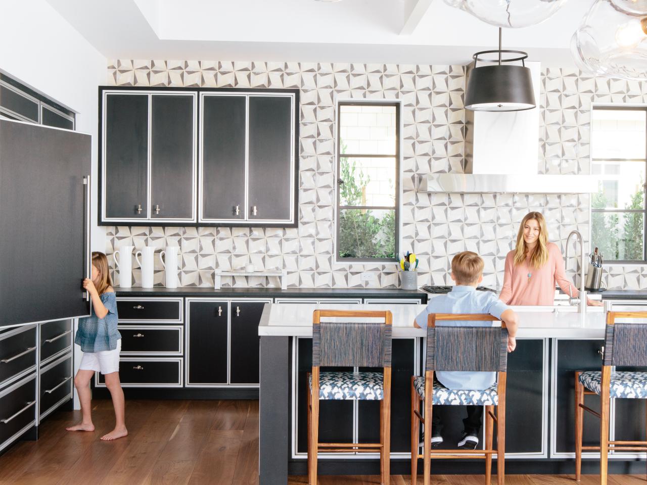 Black White Art Deco Kitchen Barstools